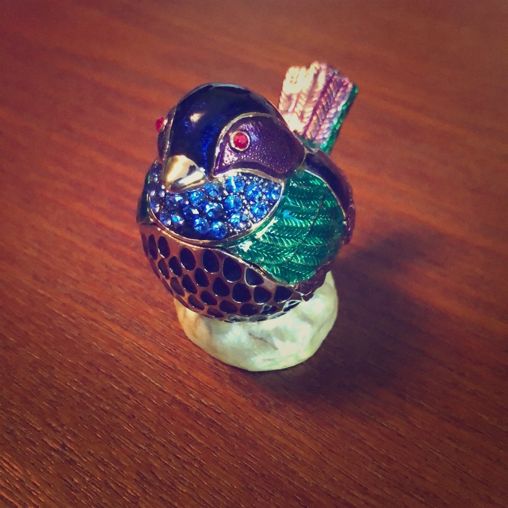 Jeweled Bird Keepsake Box